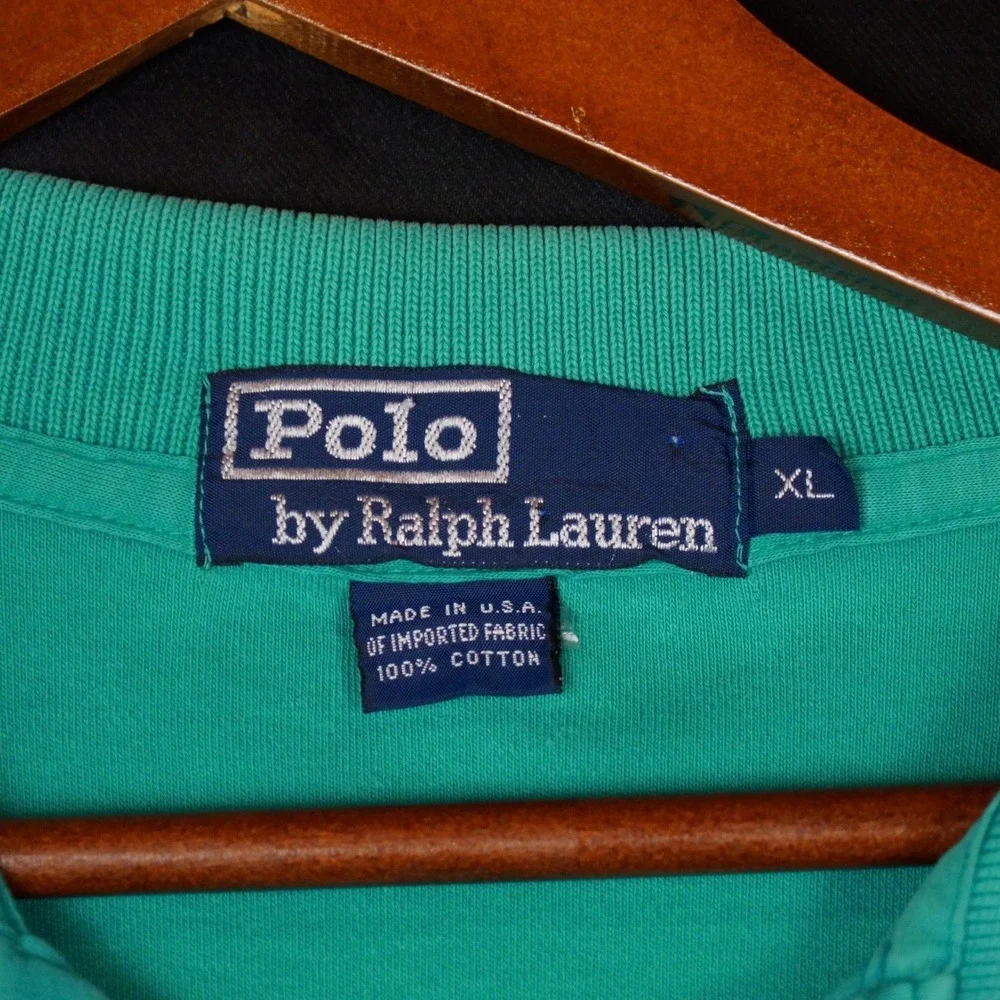 Polo Ralph Lauren Polo Shirt Mens XL Teal Green Vintage USA Cotton